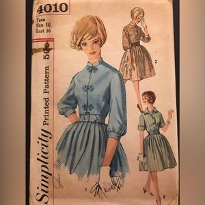 Teen16 Simplicity Vintage (used) Pattern 4010